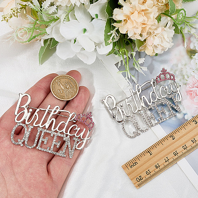 2Pcs Birthday Queen Rhinestone Pins JEWB-SP0001-11P-1