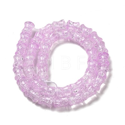 Transparent Crackle Glass Beads Strands GLAA-D025-01J-1