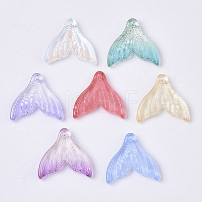 Transparent Spray Painted  Glass Pendants GLAA-S190-009A-1