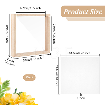 Wooden Picture Frame with Transparent Acrylic Blank Sheet AJEW-WH0528-27-1