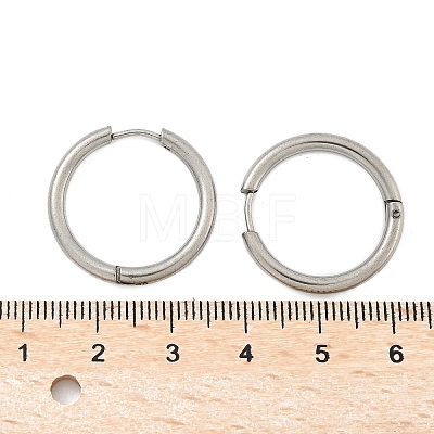 Tarnish Resistant 304 Stainless Steel Huggie Hoop Earrings EJEW-F111B-23mm-P-1
