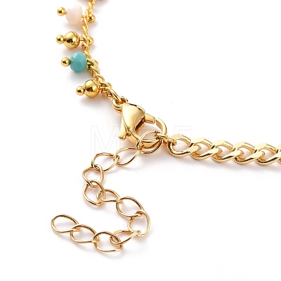 Natural Baroque Pearl Keshi Pearl Link Bracelets BJEW-JB05803-05-1