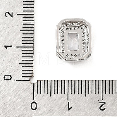 Brass Micro Pave Cubic Zirconia Slide Charms ZIRC-I068-09P-1