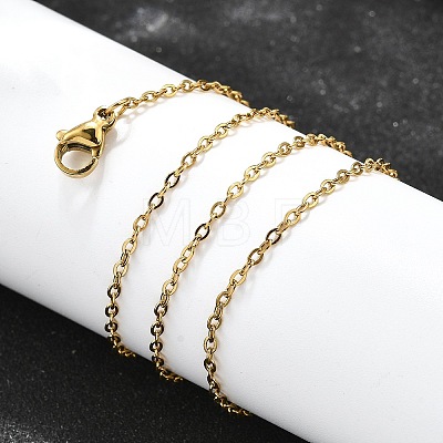 Ion Plating(IP) 304 Stainless Steel Cable Chain Necklaces NJEW-E026-04G-B-1