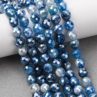 Natural Banded Agate Beads Strands G-B191-A02-6mm-1