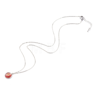Handmade Millefiori Glass Pendant Necklaces NJEW-JN03343-1