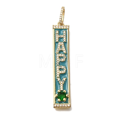 Brass Micro Pave Cubic Zirconia Pendants KK-K389-042G-1