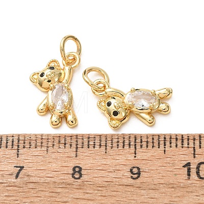 Brass Micro Pave Black Cubic Zirconia Charms CU-E003-18G-08-1