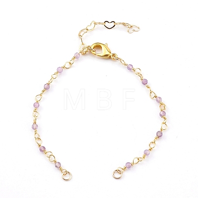 Natural Mixed Stone Handmade Beaded Chains Bracelet Making AJEW-JB00907-1