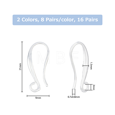 16 Pairs 2 Colors Brass Earring Hooks KK-FH0005-54-1