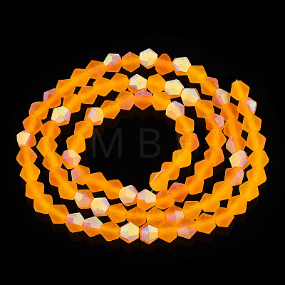 Imitate Austrian Crystal Bicone Frosted Glass Beads Strands GLAA-F029-TM4mm-A23-1