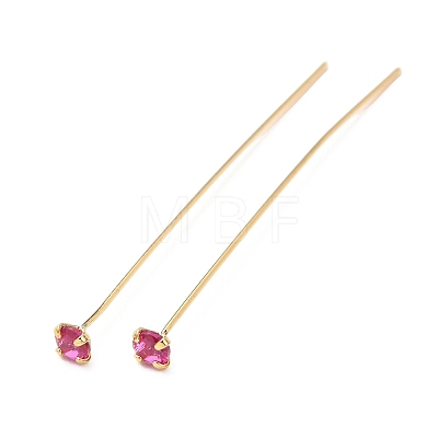 Brass Micro Pave Cubic Zirconia Stud Earring Findings CU-CBA4618-01G-03-1