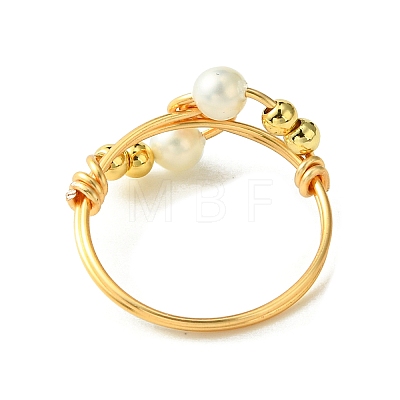 Shell Pearl Finger Ring RJEW-TA00115-1