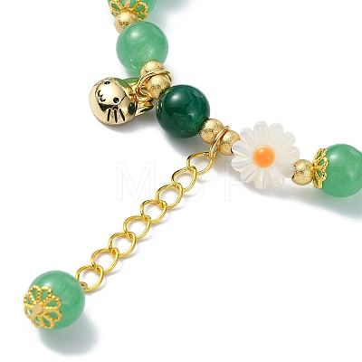 Natural Malaysia Jade Beads Stretch Bracelets for Women BJEW-JB11360-03-1