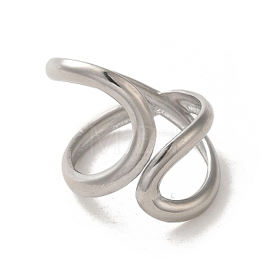 304 Stainless Steel Open Cuff Ring RJEW-C068-05F-P-1