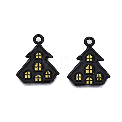 Halloween Theme Spray Painted Alloy Enamel Pendants ENAM-T020-09M-1