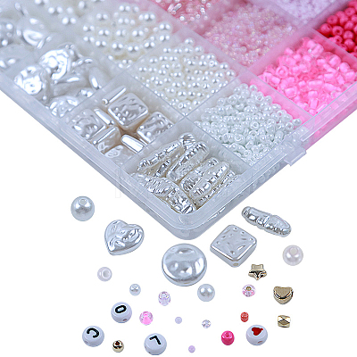 DIY 24 Style Acrylic & ABS Beads Jewelry Making Finding Kit DIY-NB0012-02H-1