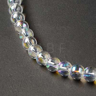 Transparent Electroplate Glass Beads Strands EGLA-I015-01B-1