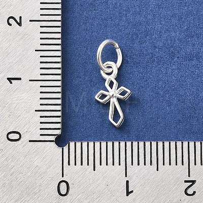925 Sterling Silver Hollow Cross Charms STER-A048-15S-1