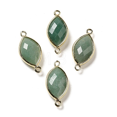 Natural Green Aventurine Faceted Connector Charms G-K347-03G-17-1