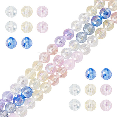 3 Colors 3 Strands Electroplate Glass Beads Strands EGLA-TA0013-51B-1