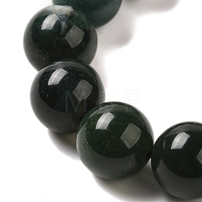 12.5mm Round Natural Moss Agate Braided Bead Bracelets for Women Men BJEW-C060-01B-1