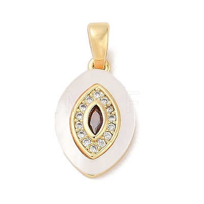 Brass Micro Pave Cubic Zirconia Pendants KK-Q030-03A-G-1