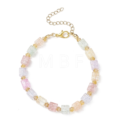 Crackle Glass & Electroplate Glass Beaded Bracelets for Women BJEW-JB12833-1