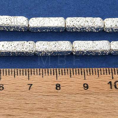 Electroplated Natural Lava Rock Beads Strands G-I360-K03-04-1