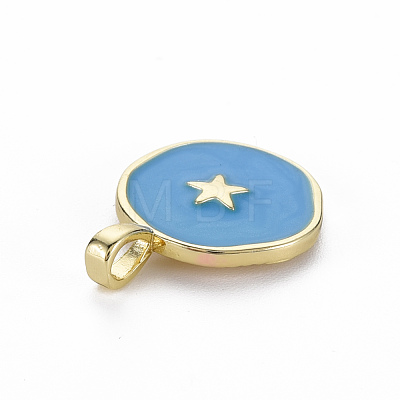 Brass Enamel Pendants KK-Q283-057K-NR-1