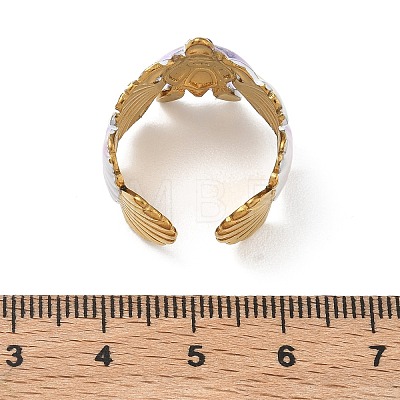 Ocean 304 Stainless Steel Cuff Open Rings RJEW-C166-01D-G-1