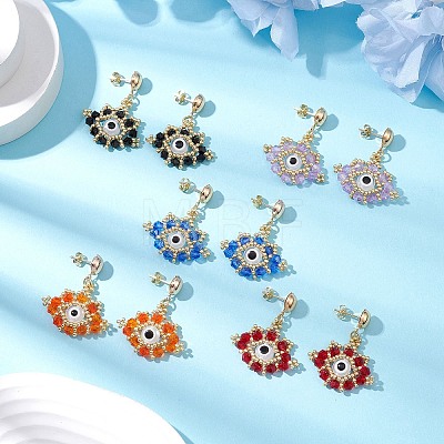 Glass Seed Beads Stud Earrings EJEW-MZ00270-1