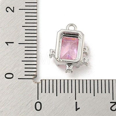 Rectangle Rack Plating Brass Micro Pave Cubic Zirconia Charms KK-P277-23P-02-1