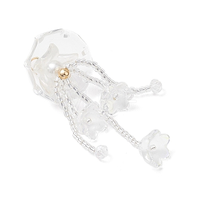 Glass Seed Beaded Jellyfish Big Pendants PALLOY-MZ01166-02-1