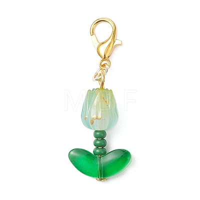 40Pcs Tulip Acrylic Pendant Decorations HJEW-JM04689-02-1