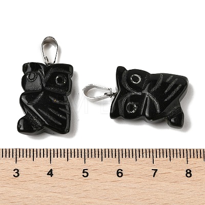 Natural Obsidian Pendants G-B127-09P-04-1