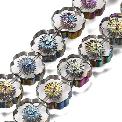 Electroplated Transparent Glass Beads Strands GL-CBA98F0-05A-1
