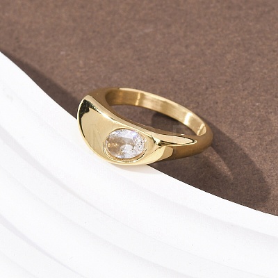 304 Stainless Steel Glass Cuff Open Rings RJEW-P177-02B-G-1