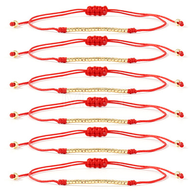 6Pcs Plastic Beads Braided Bead Bracelets CF6831-3-1