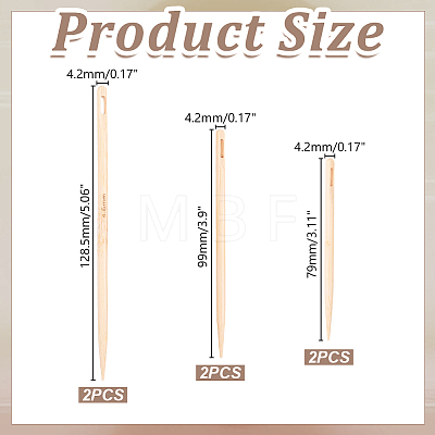 3Pcs Wood Knitting Needles DIY-WH0698-125-1