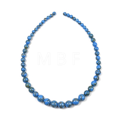 Synthetic Gold Line Turquoise Graduated Beads Strands GG-CBA2AE1-A03-B-1