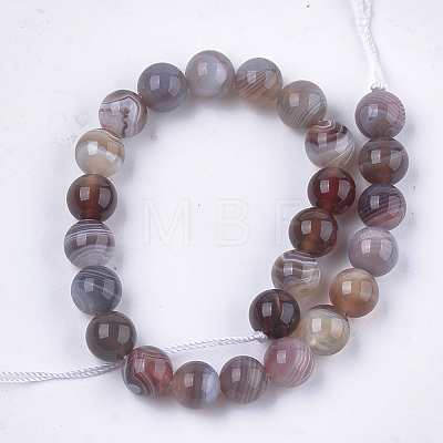 Natural Botswana Agate Beads Strands G-S333-8mm-026-1