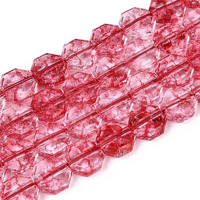 Transparent Crackle Glass Beads Strands GLAA-Q108-03A-05-1