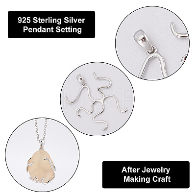   Sterling Silver Pendant Findings STER-PH0001-18-1