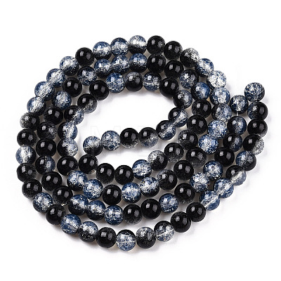 Transparent Crackle Baking Paint Glass Beads X1-DGLA-T003-01B-01-1