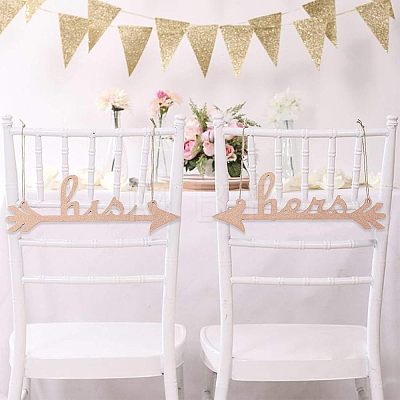 His and Hers Arrow Chair Signs Banner DIY-WH0157-34-1