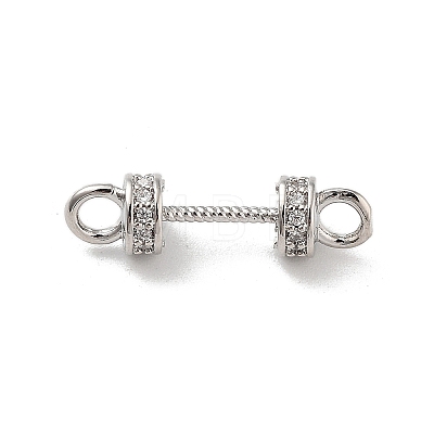 Brass Micro Pave Clear Cubic Zirconia Connector Charms KK-K361-01P-1