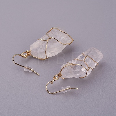 Natural Quartz Crystal Dangle Earrings EJEW-F228-A01-1