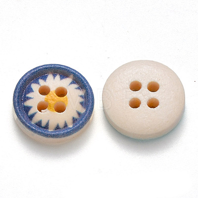 2-Hole Maple Wooden Buttons X-BUTT-N016-08-1