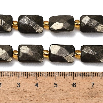 Natural Gold Pyrite/Golden Pyrite Beads Strands G-F833-D01-01-1